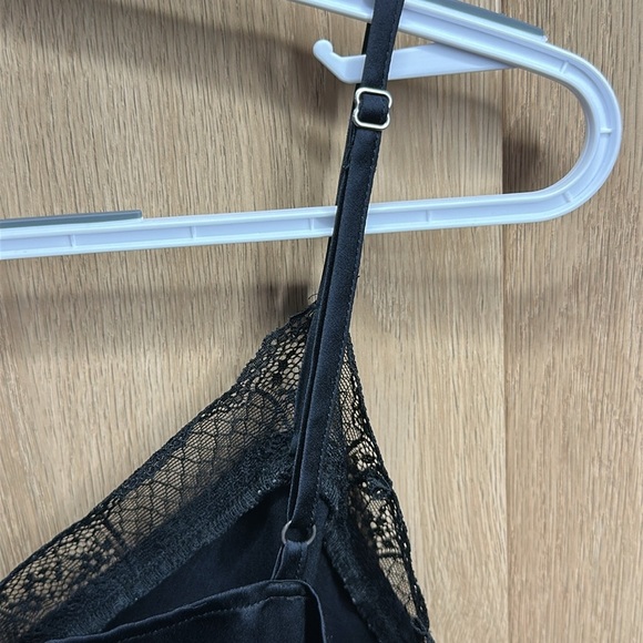 Abercrombie Black Satin Lace Bodysuit Cami | Size M - Picture 5 of 6